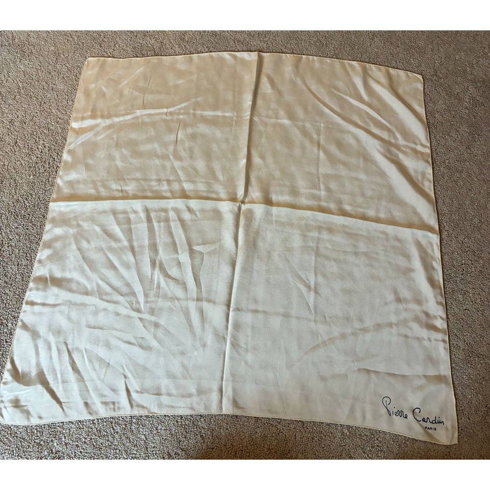 Pierre Cardin Paris Silk Ivory Scarf
